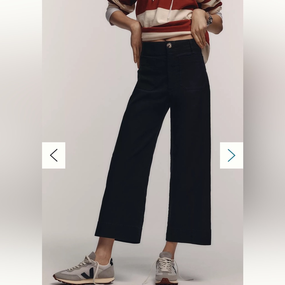 Maeve The Colette Wide Leg Cropped Black pants size 26
